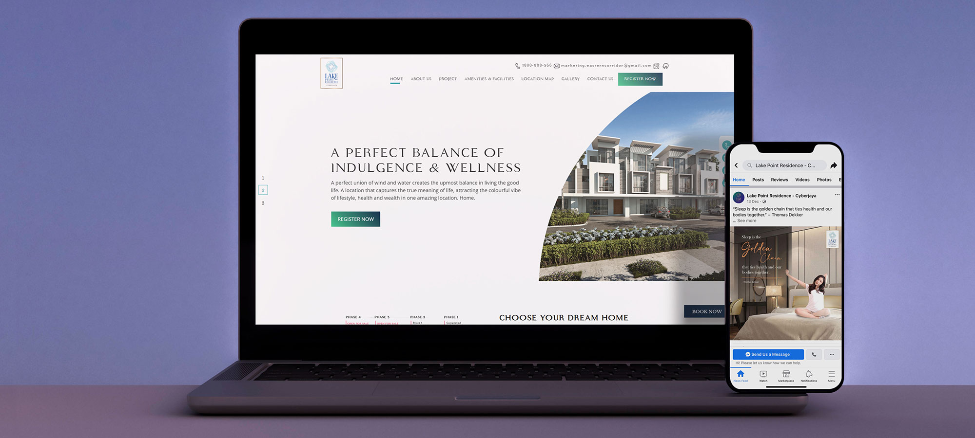 Lake Point Residence by Eastern Corridor website and social media mockup