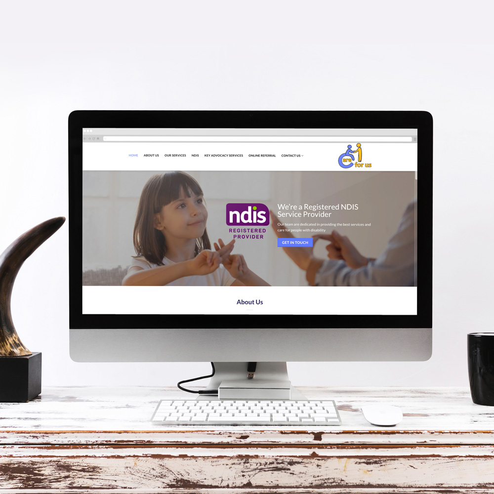 Care For Us NDIS website mockup