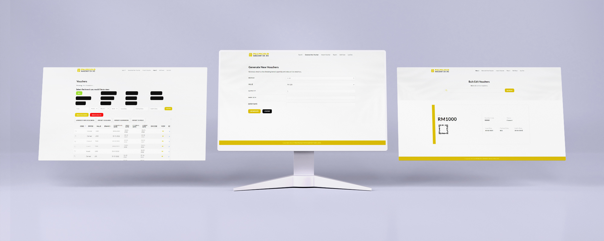 Palm Gold Corporation's website mockup computer monitors