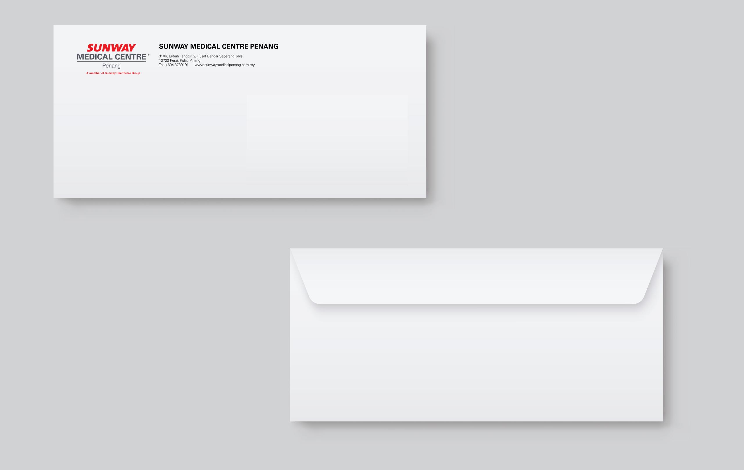 Envelope with Sunway Medical Centre Penang logo/emblem