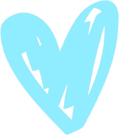 Blue love/heart shaped graphic
